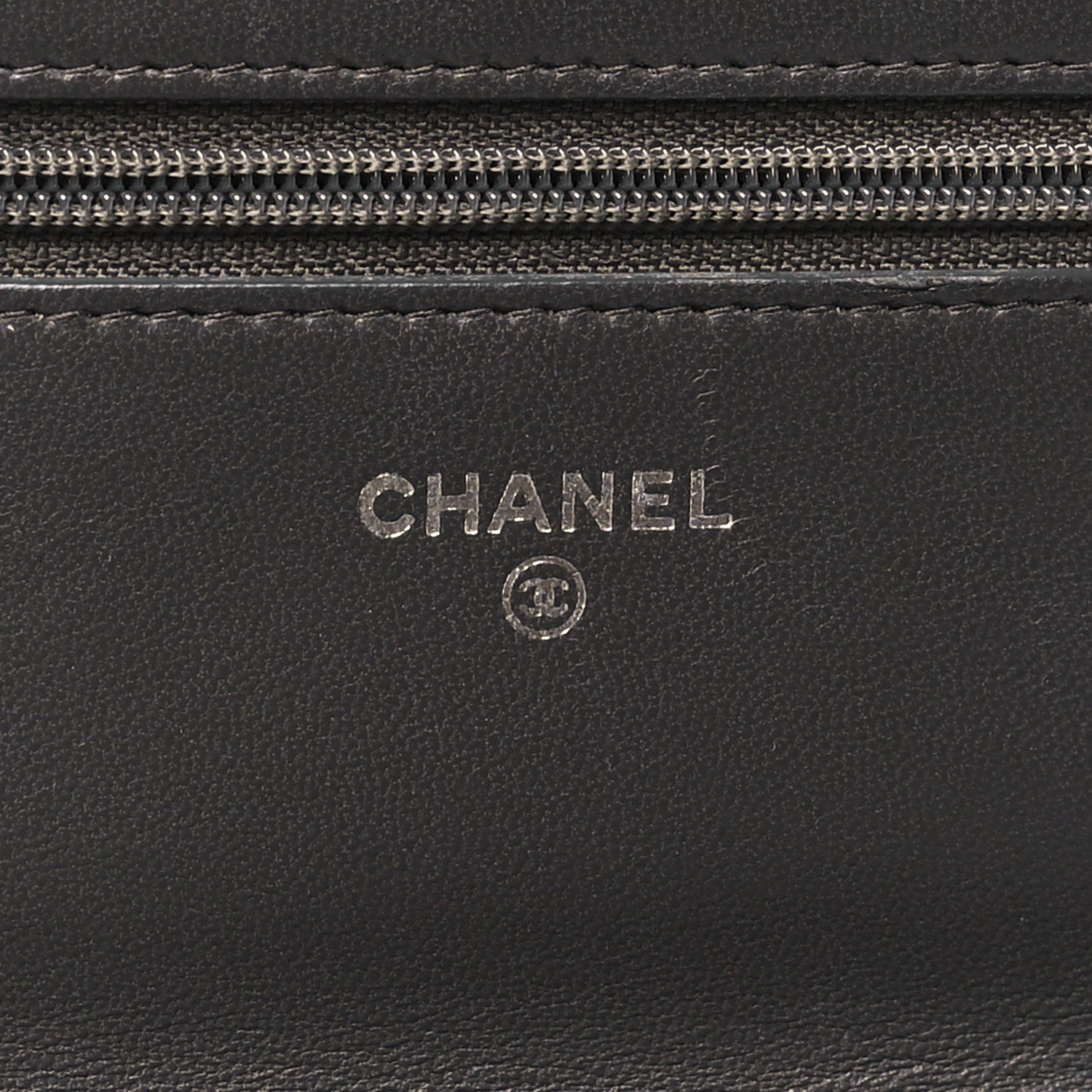 Chanel Lambskin Quilted Boy Wallet On Chain WOC Dark Grey 6 of 14
