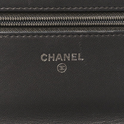 Chanel Lambskin Quilted Boy Wallet On Chain WOC Dark Grey 6 of 14