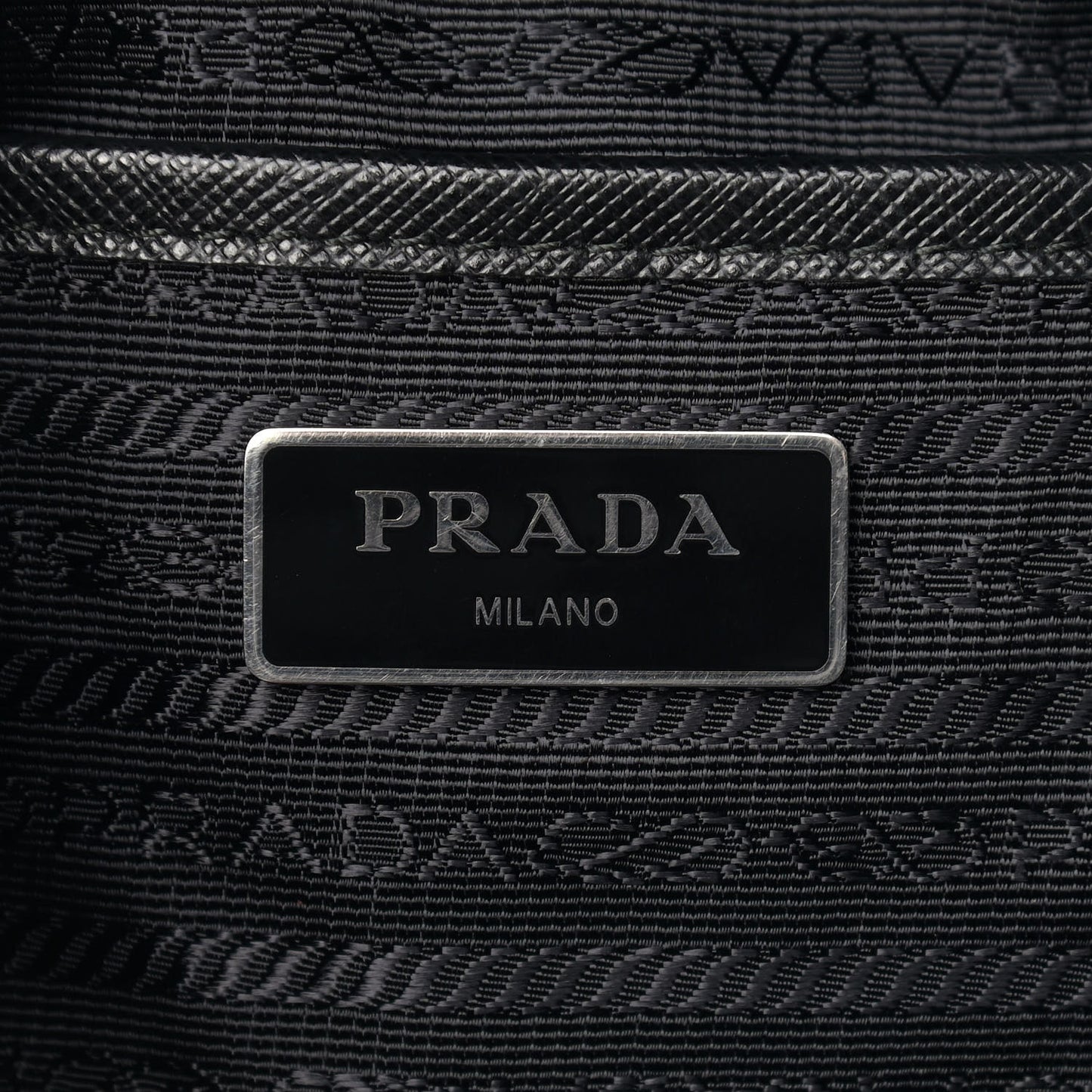 Nylon Vela Saffiano Medium Cinch Backpack Black