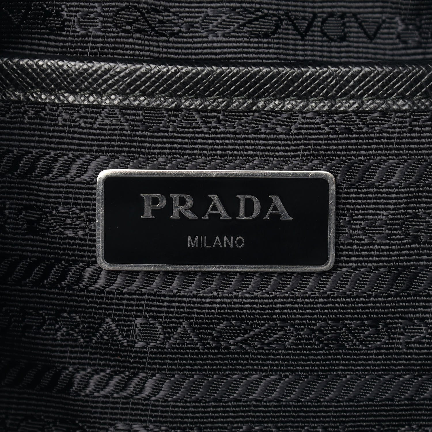 Prada Nylon Vela Saffiano Medium Cinch Backpack Black 5 of 11