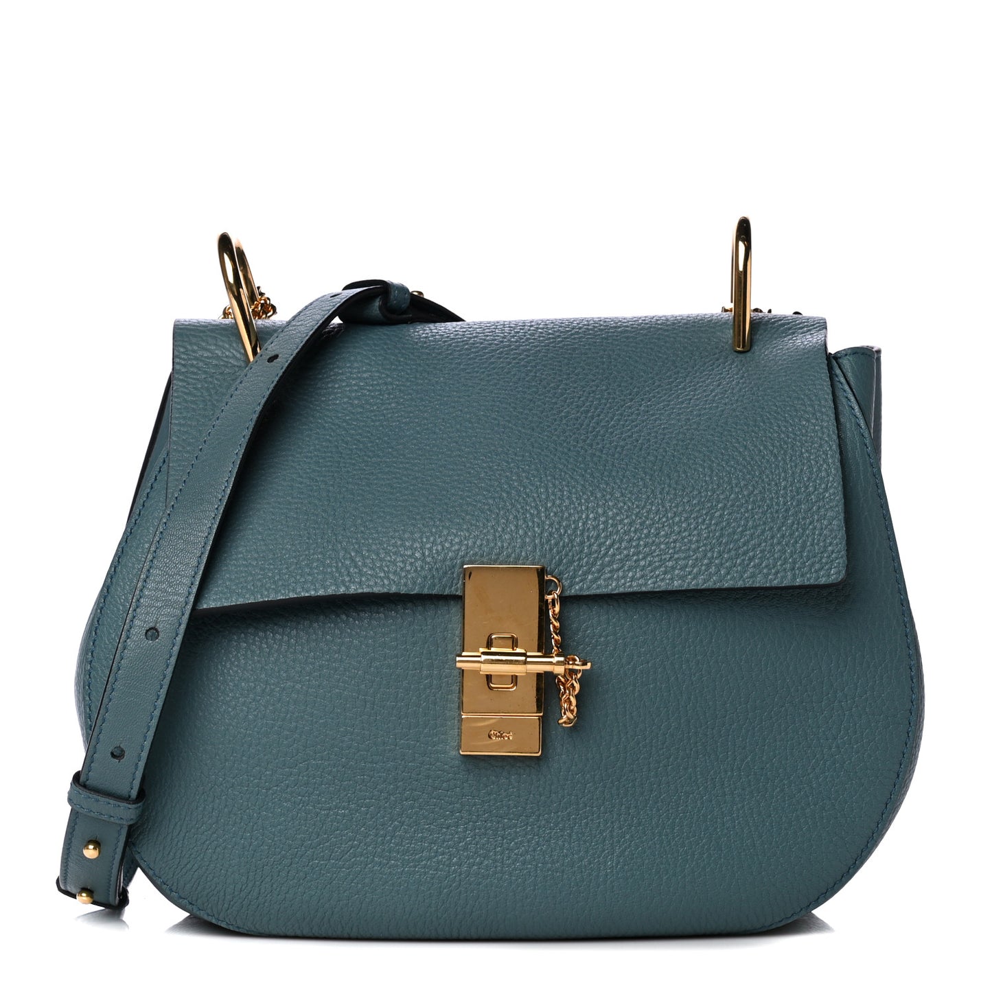 Grained Lambskin Drew Shoulder Bag Cloudy Blue