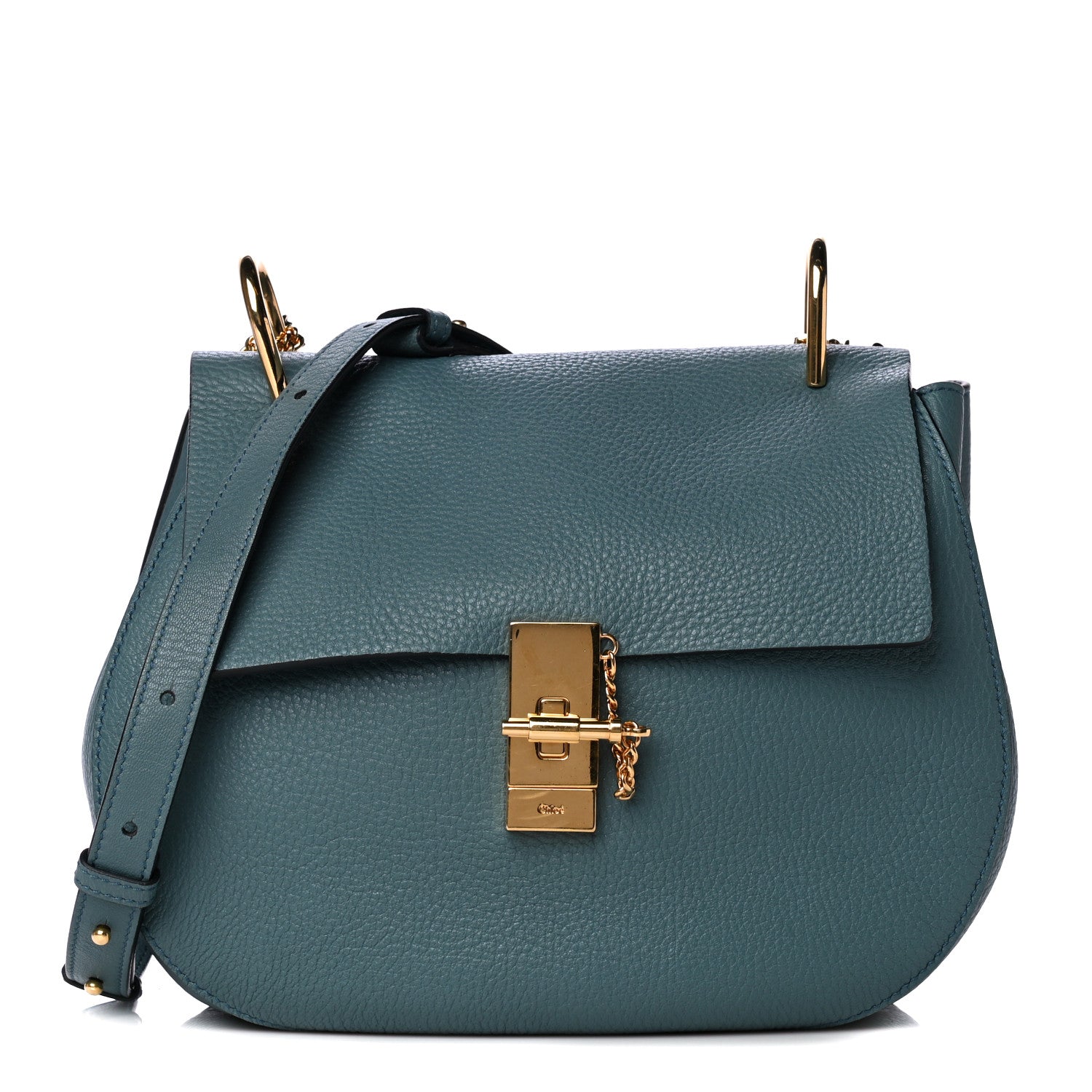 Chloe Grained Lambskin Drew Shoulder Bag Cloudy Blue 1 of 12