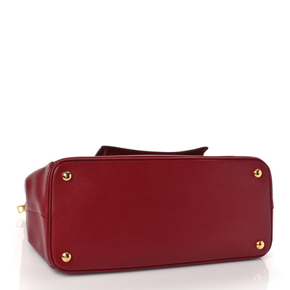Prada Saffiano Lux Galleria Front Pocket Tote Cerise Papaya 4 of 8