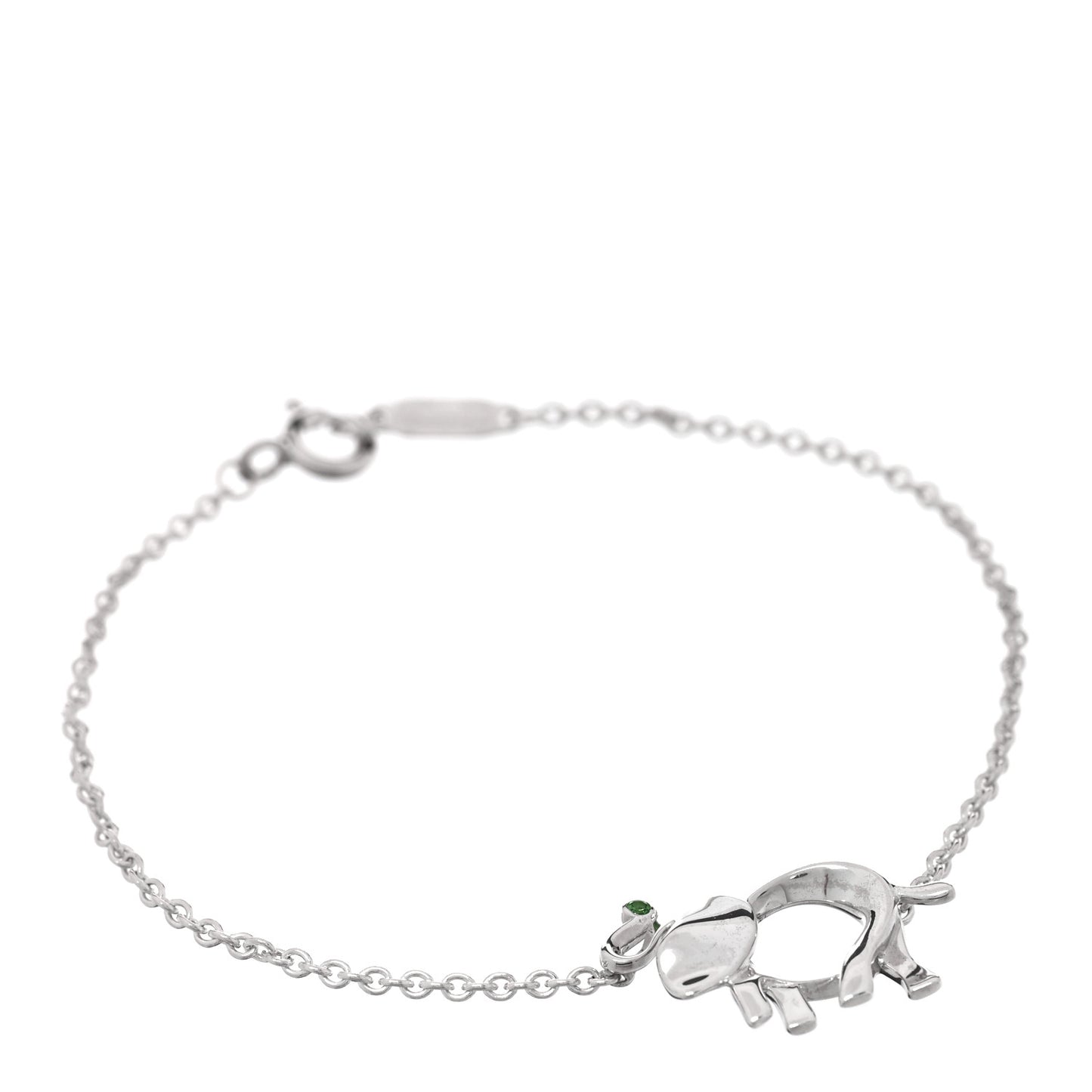 Sterling Silver Tsavorite Save the Wild Elephant Bracelet