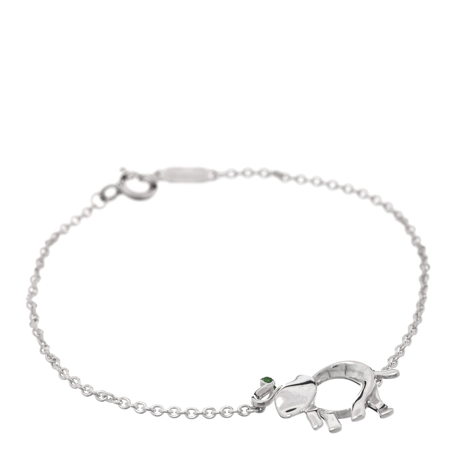 Tiffany Sterling Silver Tsavorite Save the Wild Elephant Bracelet 1 of 4
