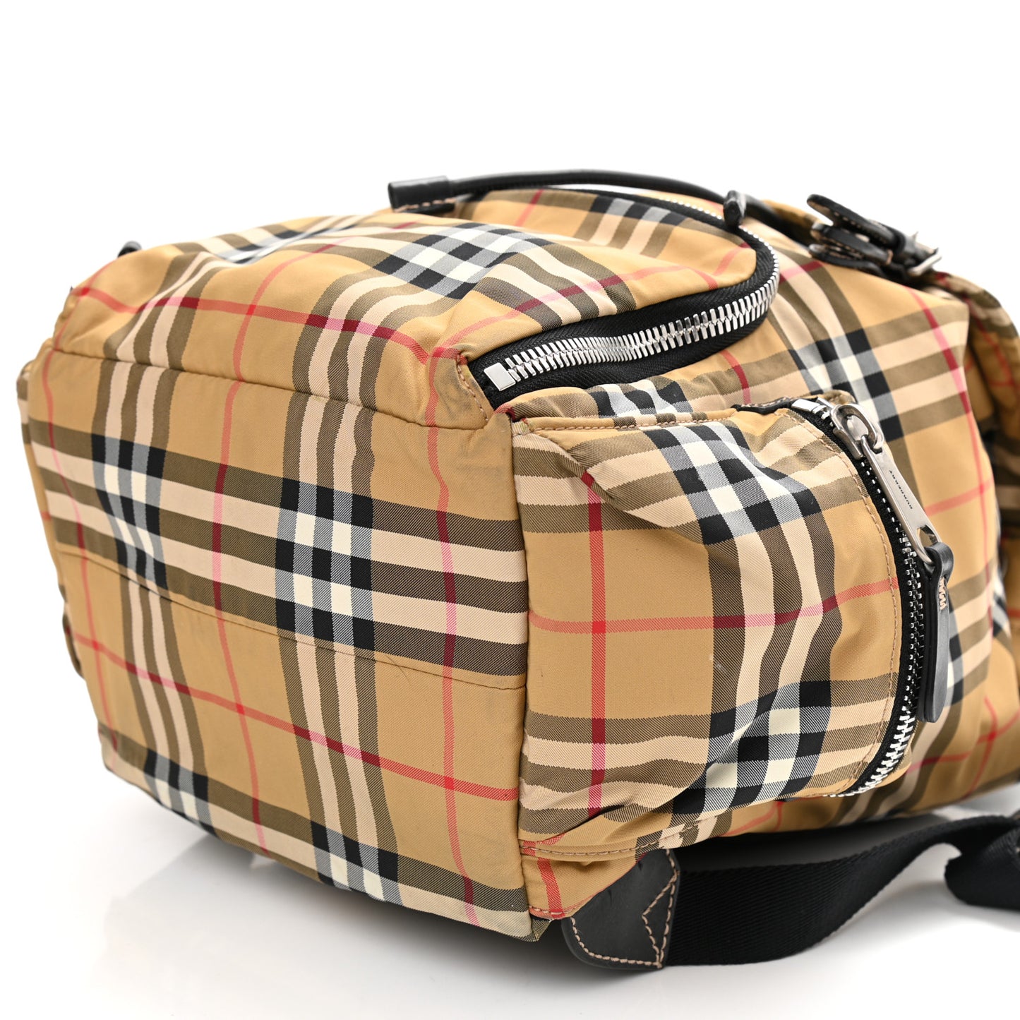 Nylon Vintage Check Medium Rucksack Backpack Antique Yellow
