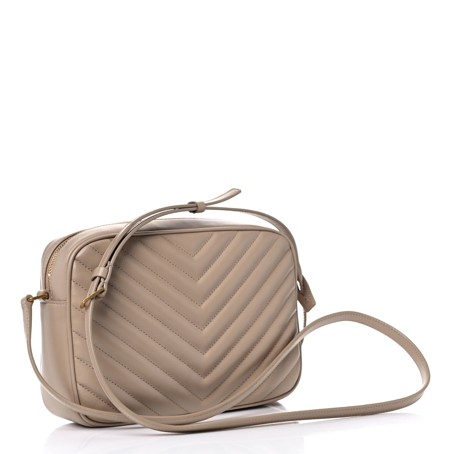 Saint Laurent Calfskin Matelasse Monogram Lou Camera Bag Dark Beige 3 of 9