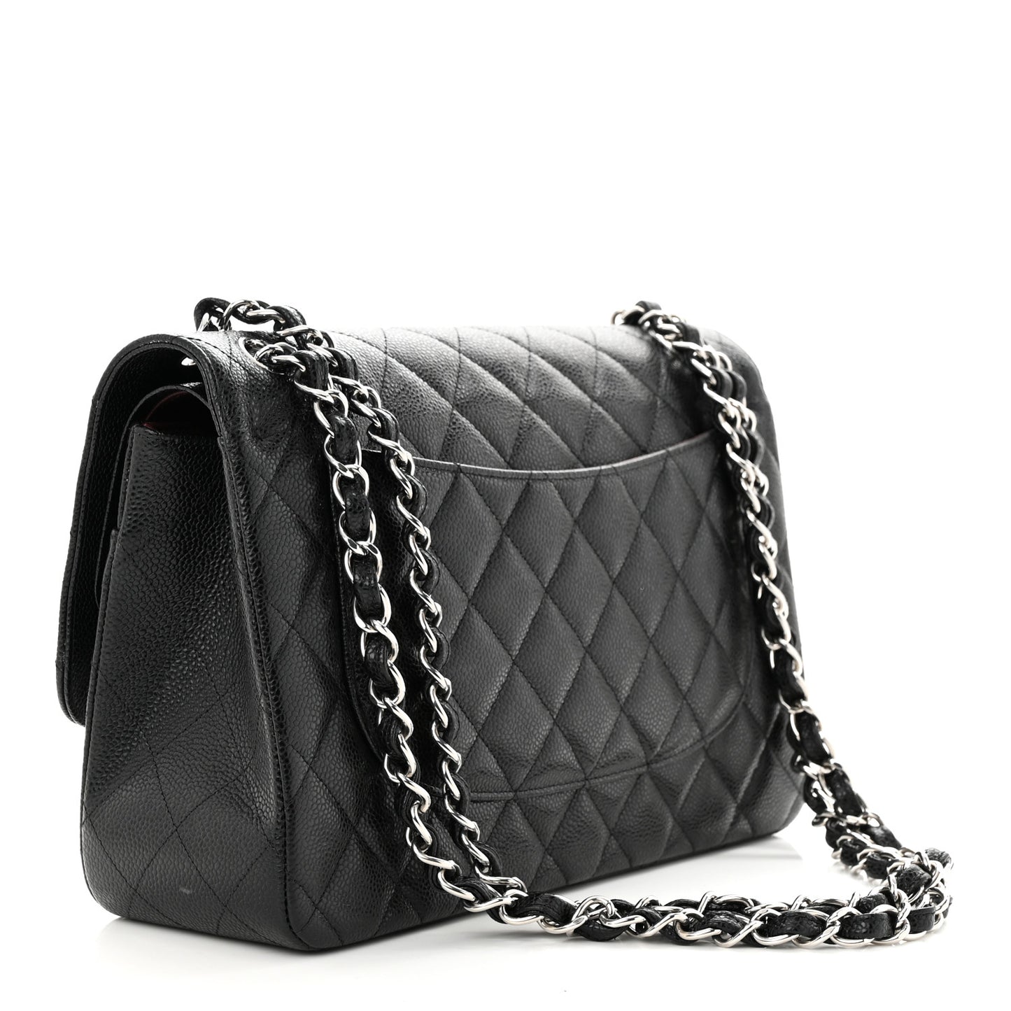 Caviar Quilted Jumbo Double Flap Black