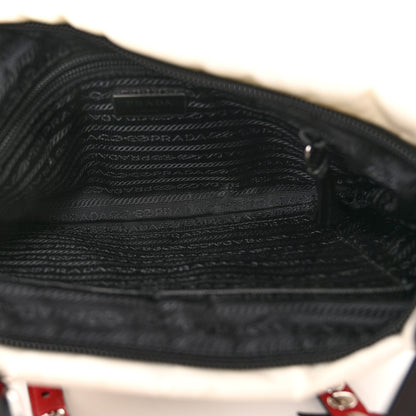 Prada Nylon New Vela Studded Messenger White Fuoco 5 of 11