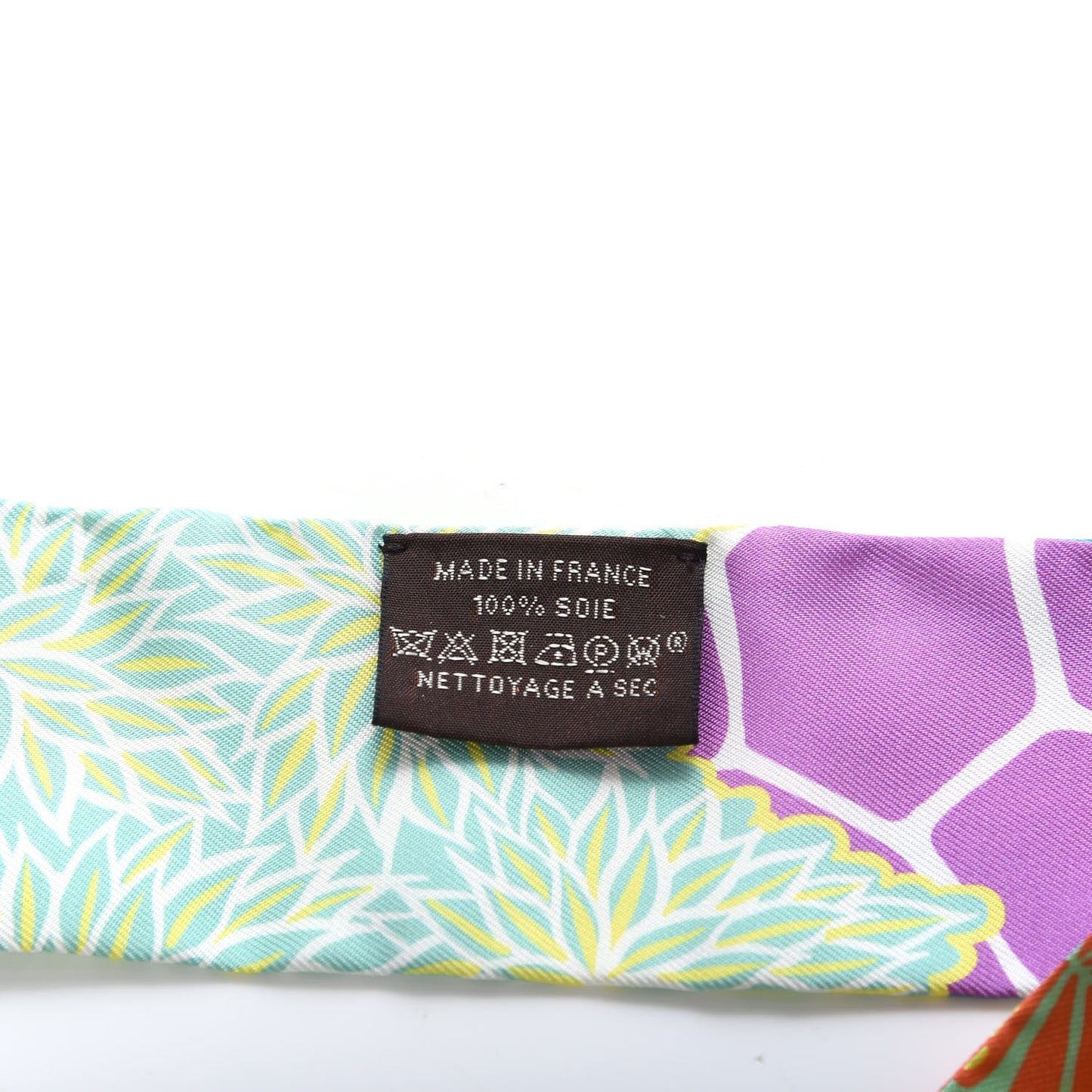 Silk The Three Graces Twilly Canard Mauve Jaune Fluo