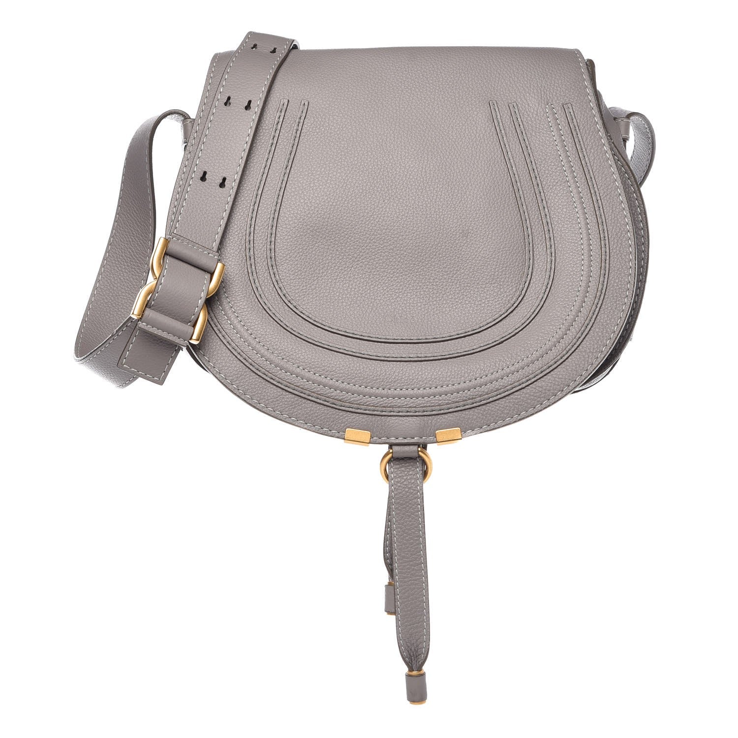 Chloe Calfskin Medium Marcie Round Crossbody Bag Cashmere Grey 1 of 7
