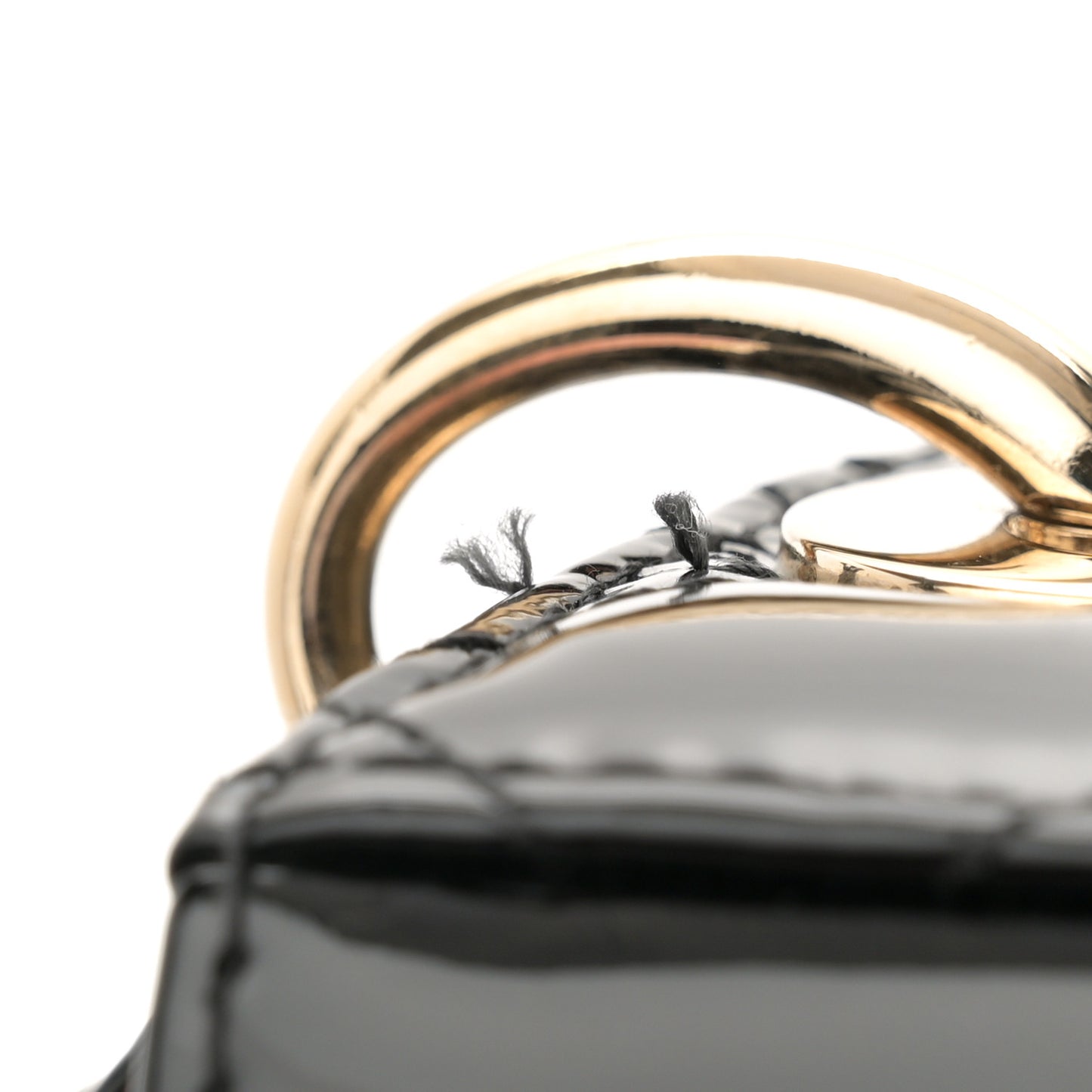 Patent Cannage Small Lady Dior Black