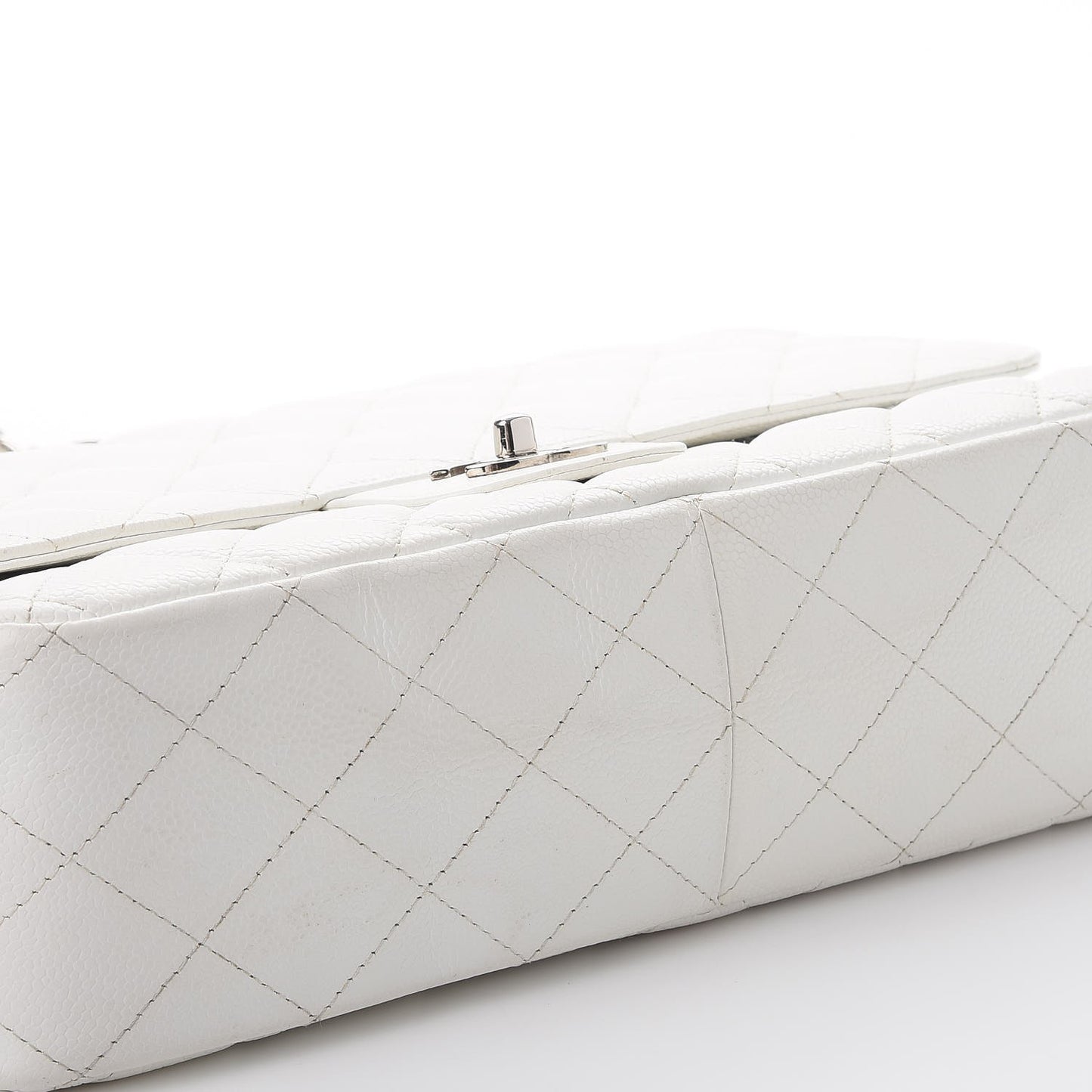 Caviar Quilted Jumbo Single Flap White