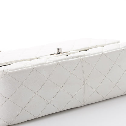 Chanel Caviar Quilted Jumbo Single Flap White 12 of 14