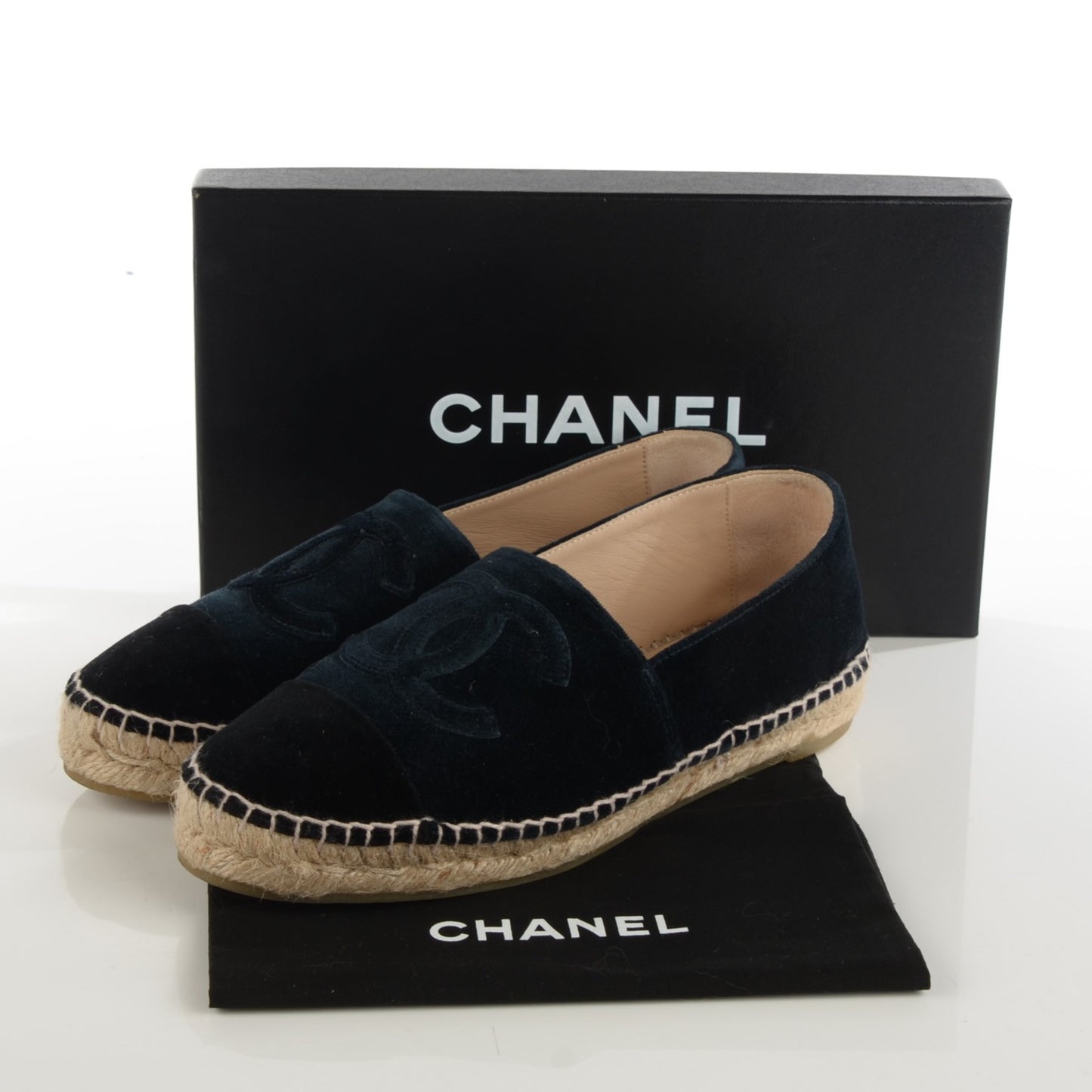 Velvet CC Espadrilles 39 Navy Black