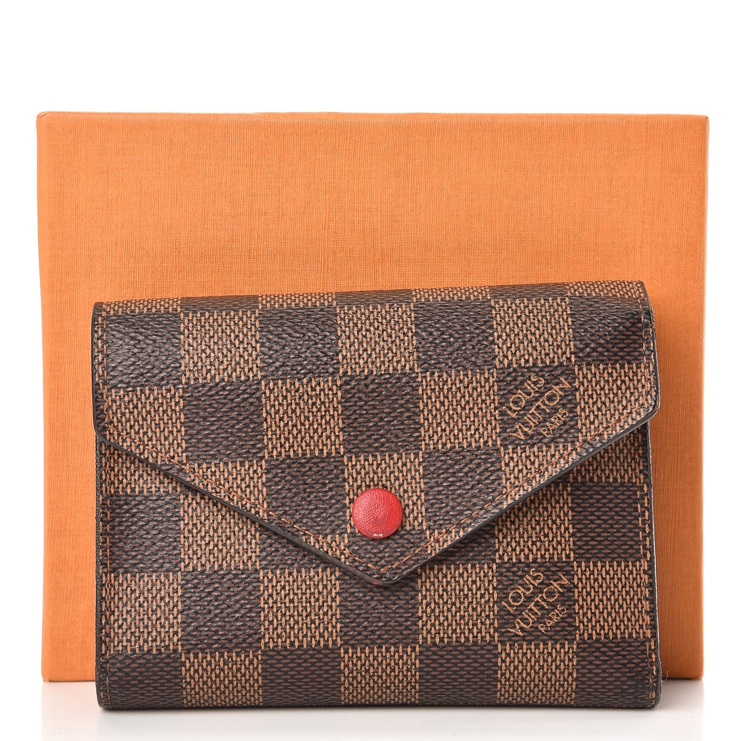 Damier Ebene Victorine Wallet Red