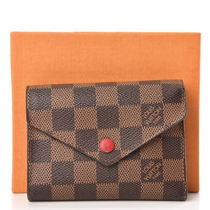 Louis Vuitton Damier Ebene Victorine Wallet Red 10 of 10