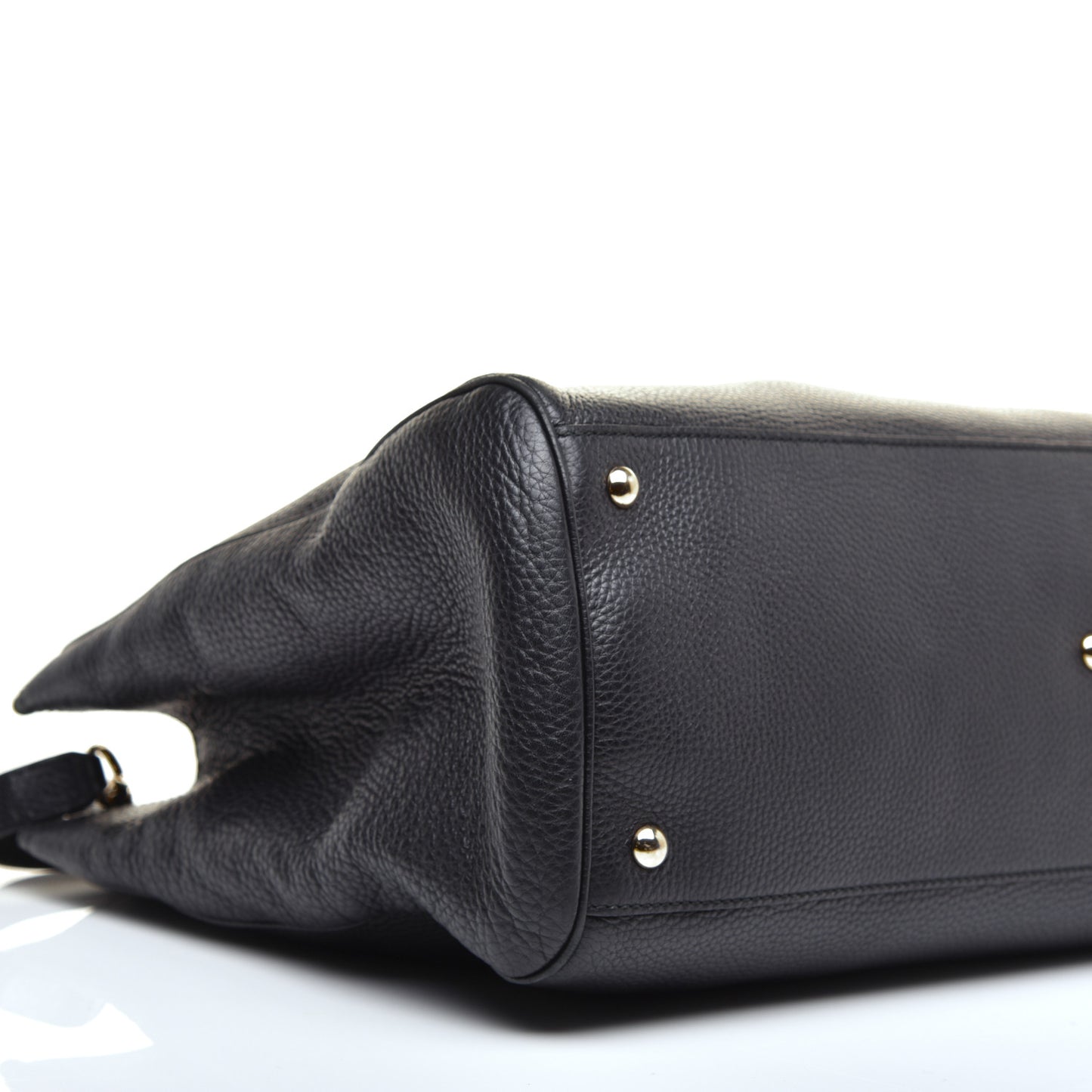 Calfskin Large Bamboo Shopper Tote Black
