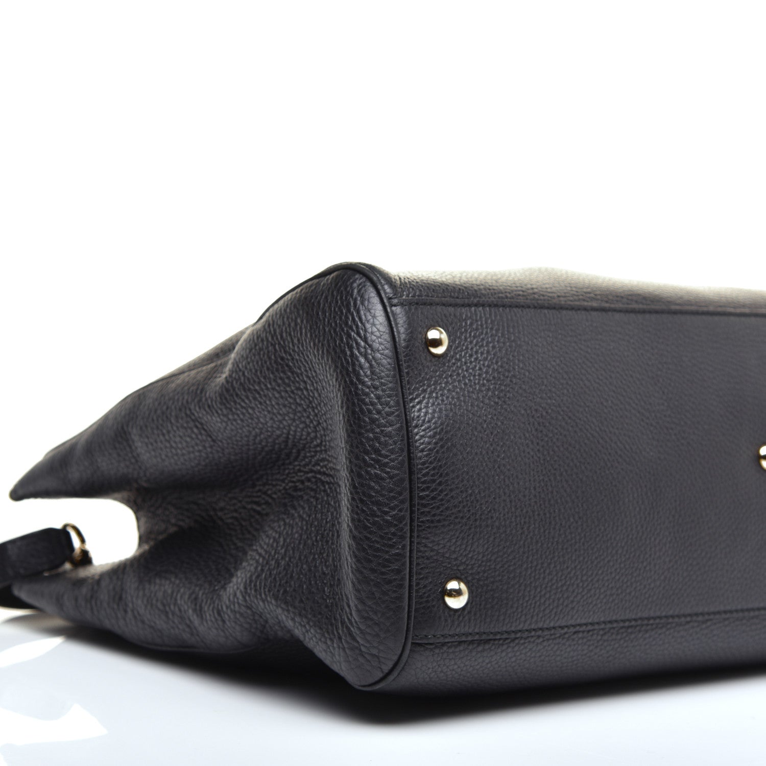 Gucci Calfskin Large Bamboo Shopper Tote Black 8 of 9