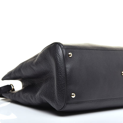 Gucci Calfskin Large Bamboo Shopper Tote Black 8 of 9