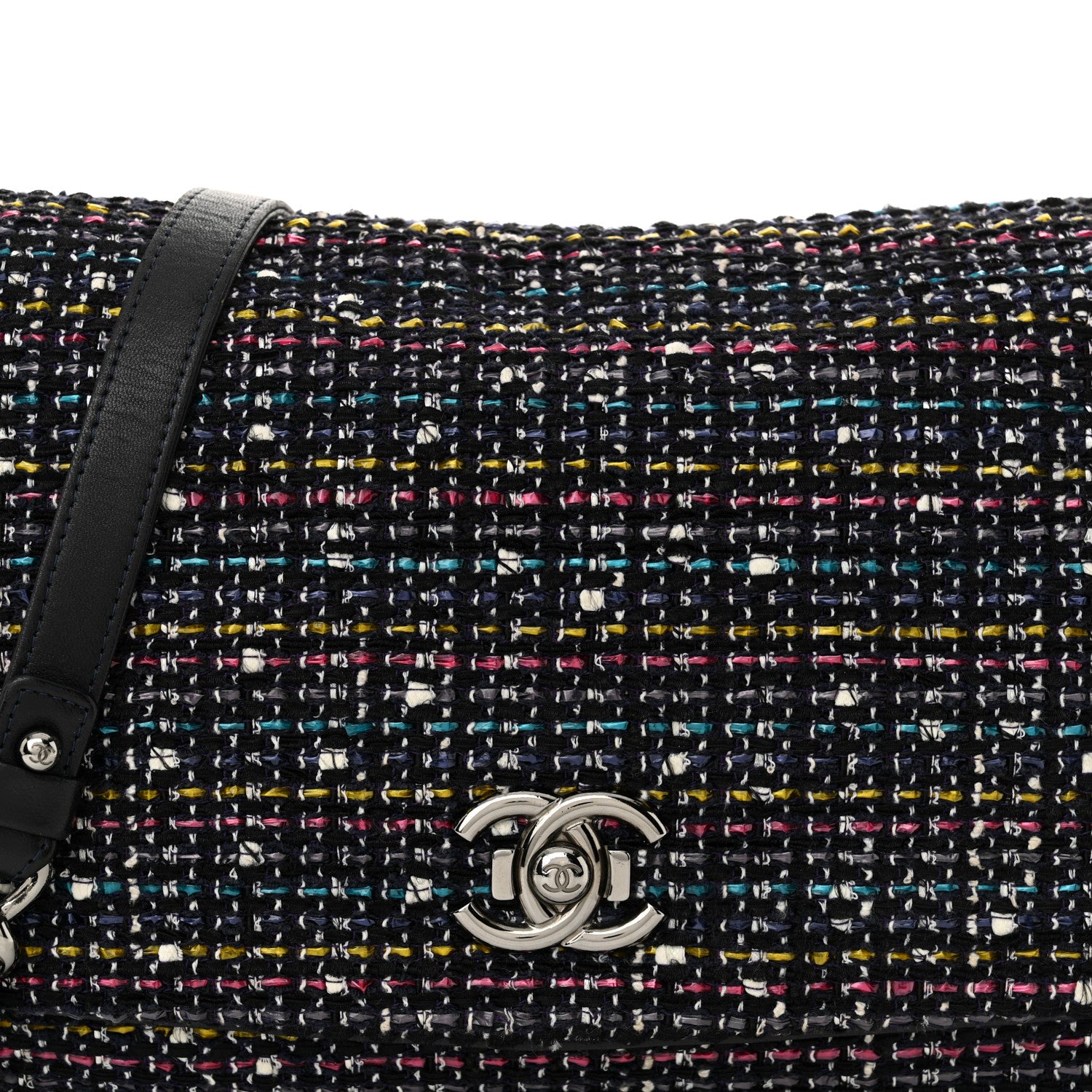 Chanel Tweed Small Messenger Flap Navy 8 of 11