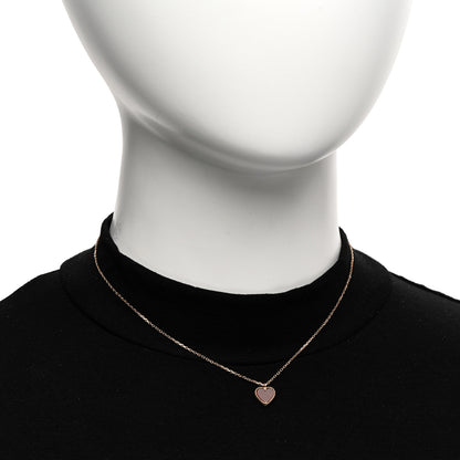 Van Cleef & Arpels 18K Rose Gold Carnelian Sweet Alhambra Heart Pendant Necklace 2 of 6