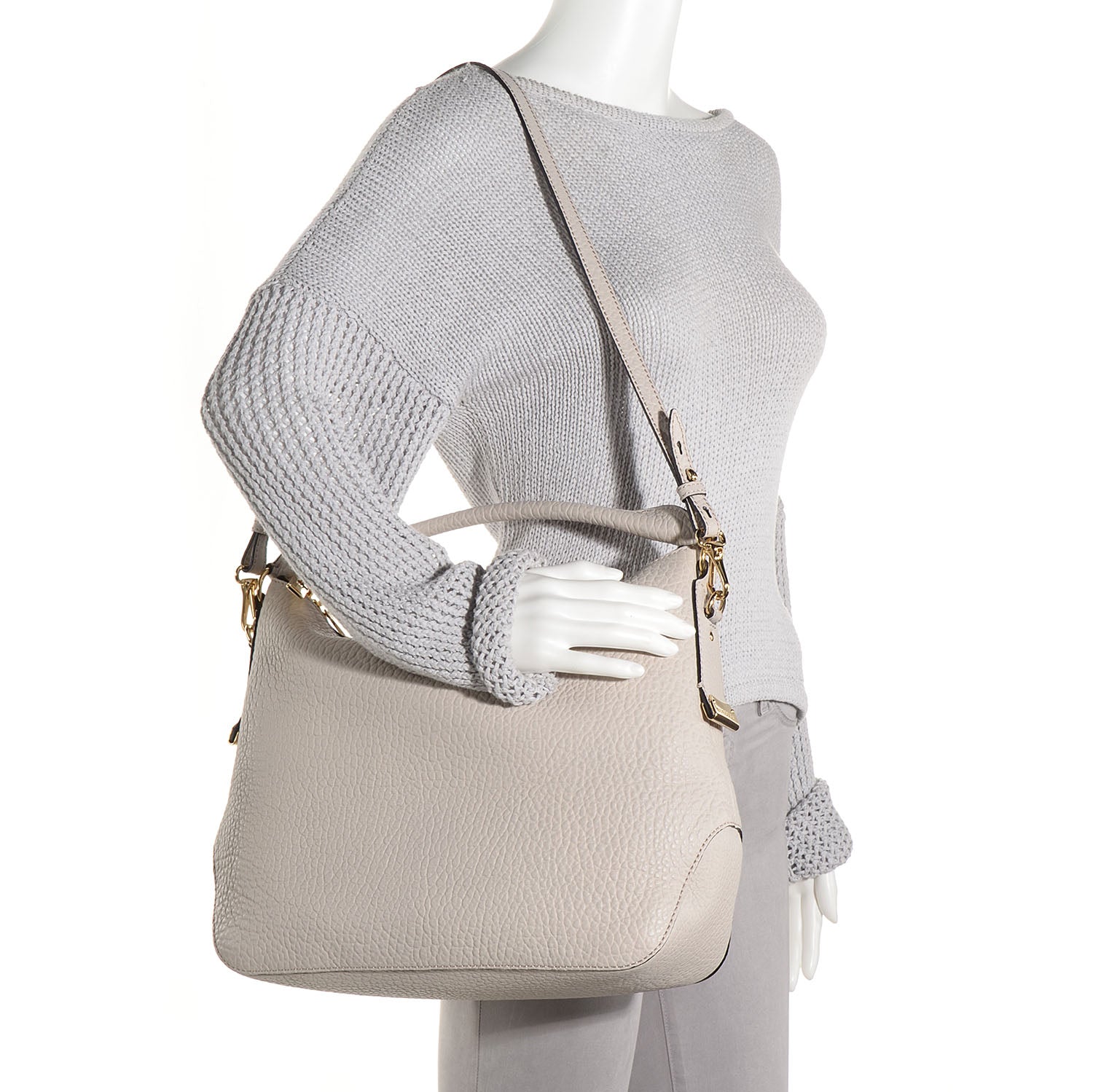 Burberry Heritage Grain Small Hobo White 7 of 13