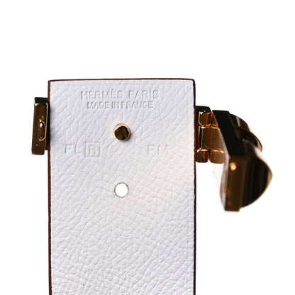Hermes Epsom Swift Imprevisible Bracelet PM Capucine White 4 of 4