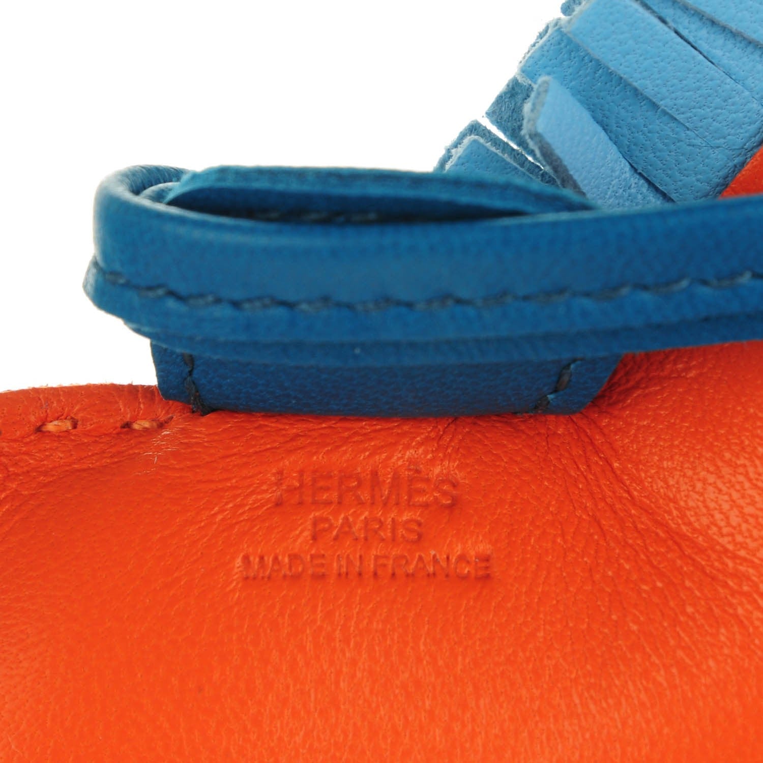 Hermes Milo Lambskin Grigri Rodeo Horse Bag Charm PM Feu Celeste Bleu Izmir 4 of 5