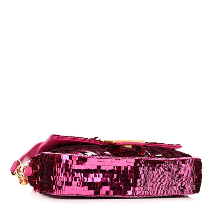 Fendi Sequin Paillettes Vitello Grace Sex and the City Baguette Ciclamino Pilar 4 of 9