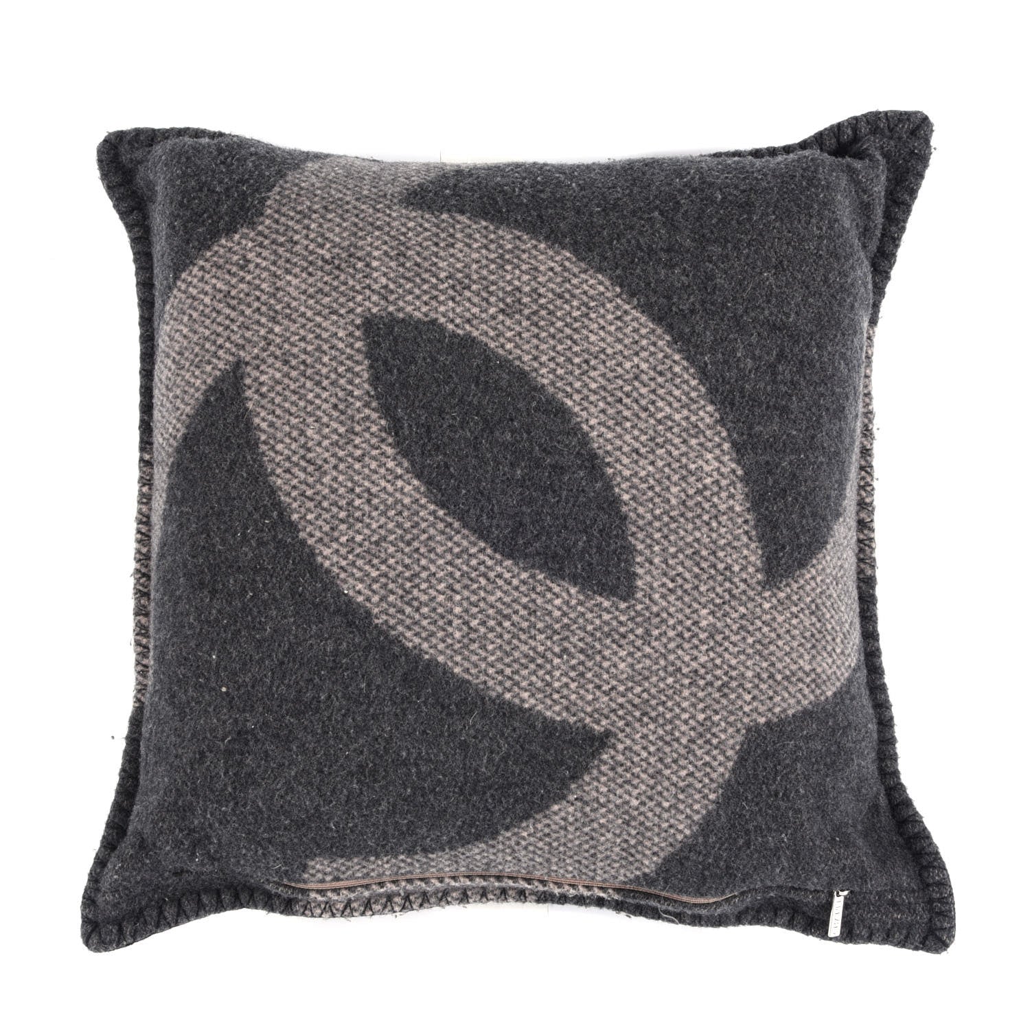 Chanel Merino Wool Cashmere CC Pillow Black Pink 1 of 3