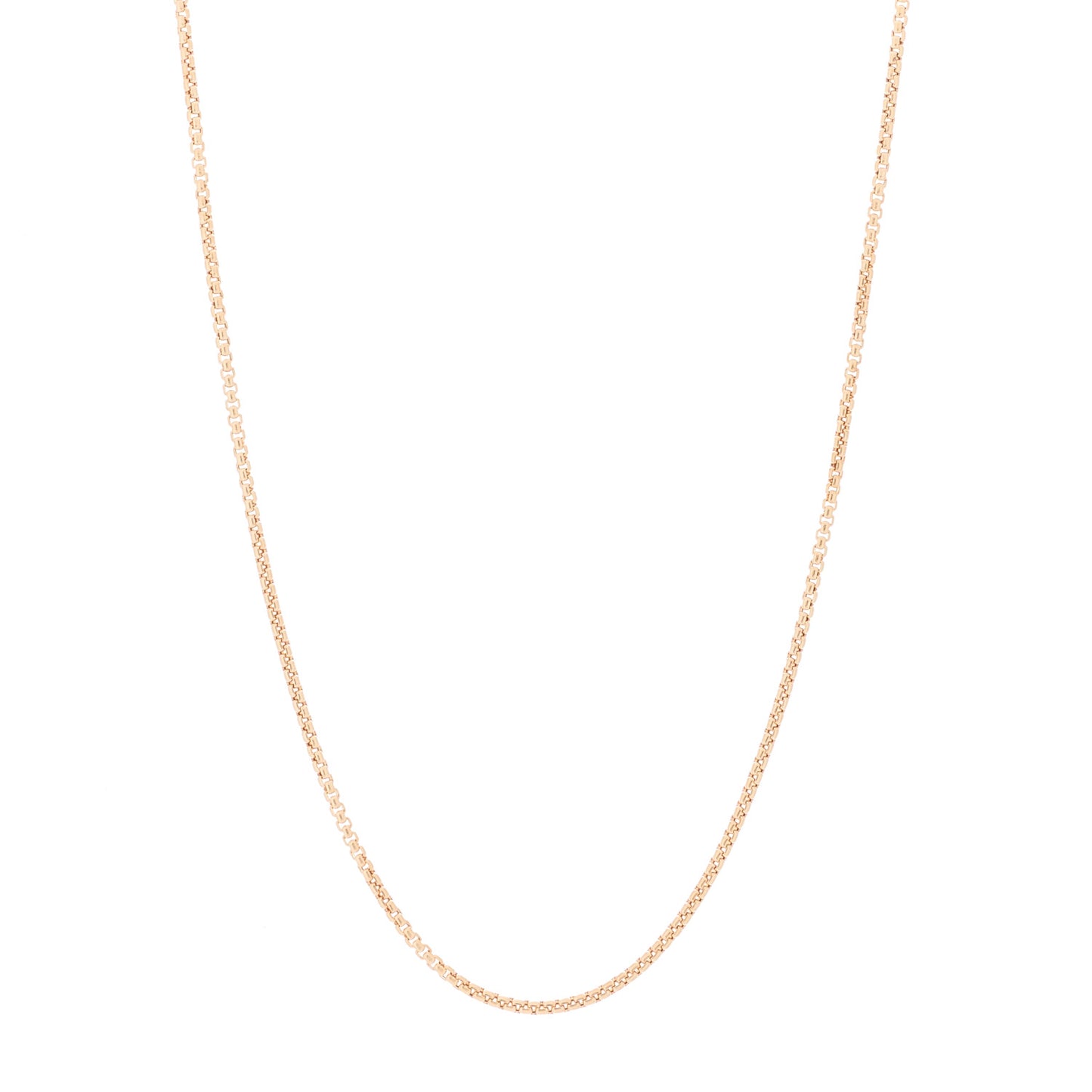 18K Rose Gold 1.7mm Box Chain Necklace 18"