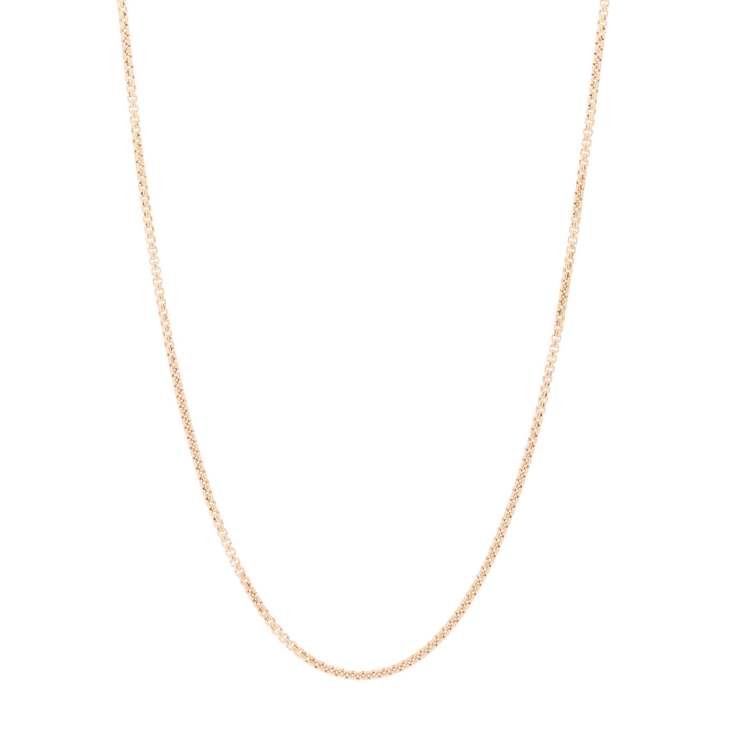 David Yurman 18K Rose Gold 1.7mm Box Chain Necklace 18" 1 of 5