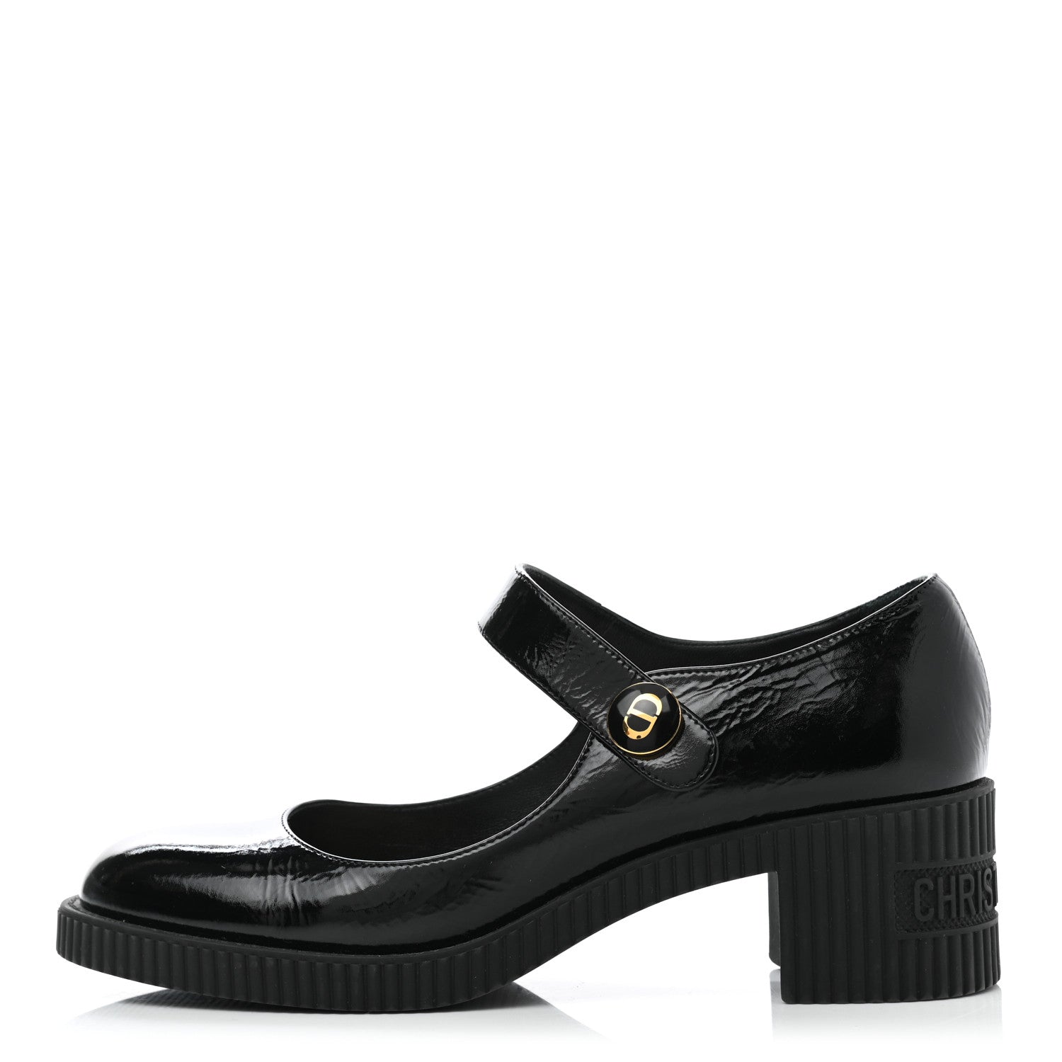 Christian Dior Crinkled Calfskin D-Doll 55mm Pumps 37.5 Black 1 of 9