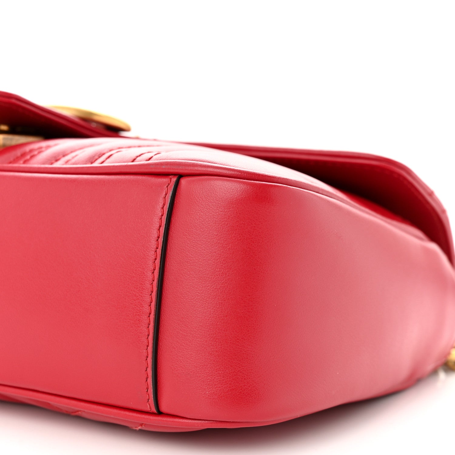 Gucci Calfskin Matelasse Small GG Marmont Shoulder Bag Hibiscus Red 10 of 13