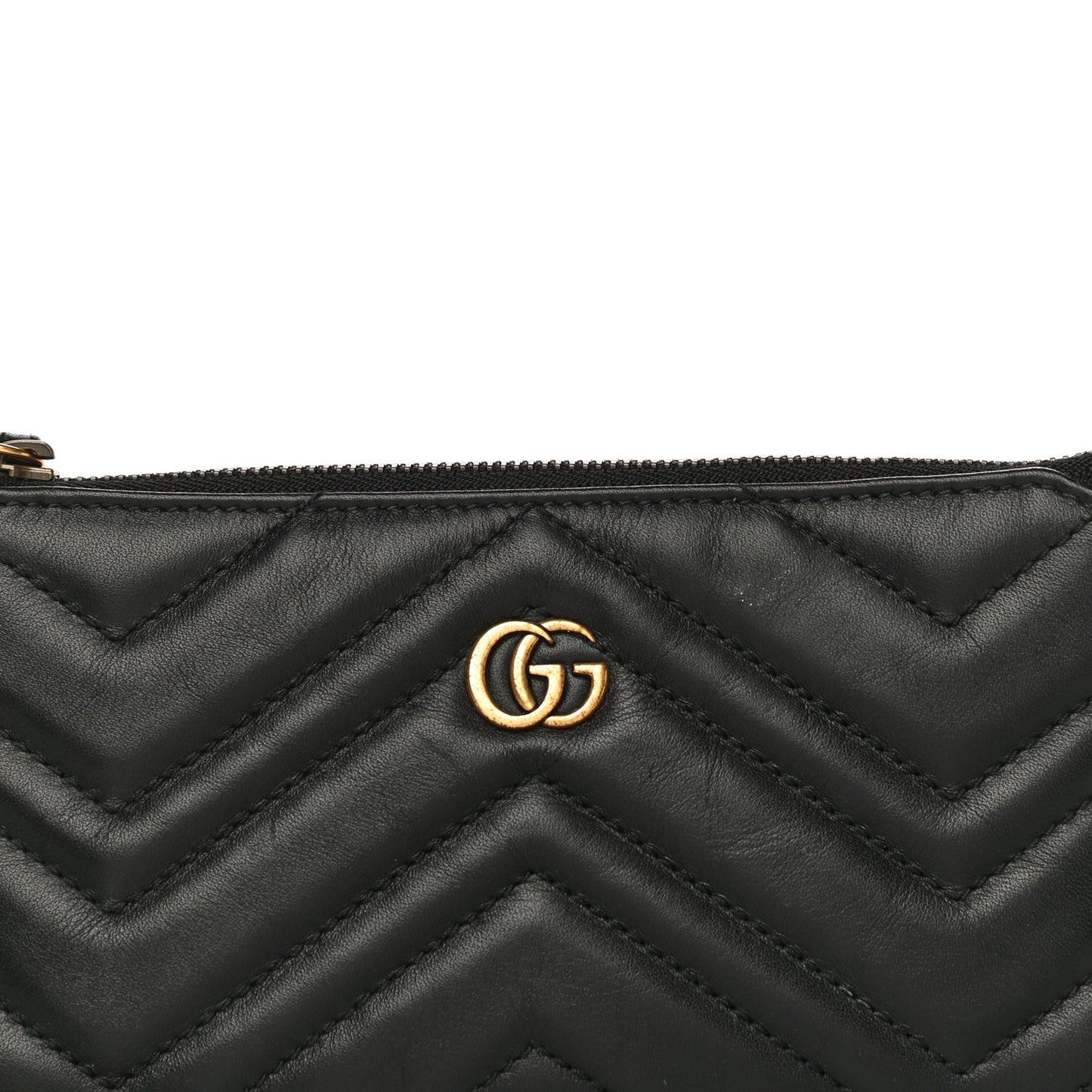 Calfskin Matelasse Mini GG Marmont Chain Bag Black