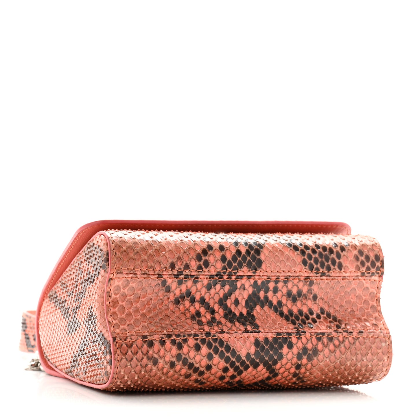 Snakeskin Twist Shoulder Bag PM Coral