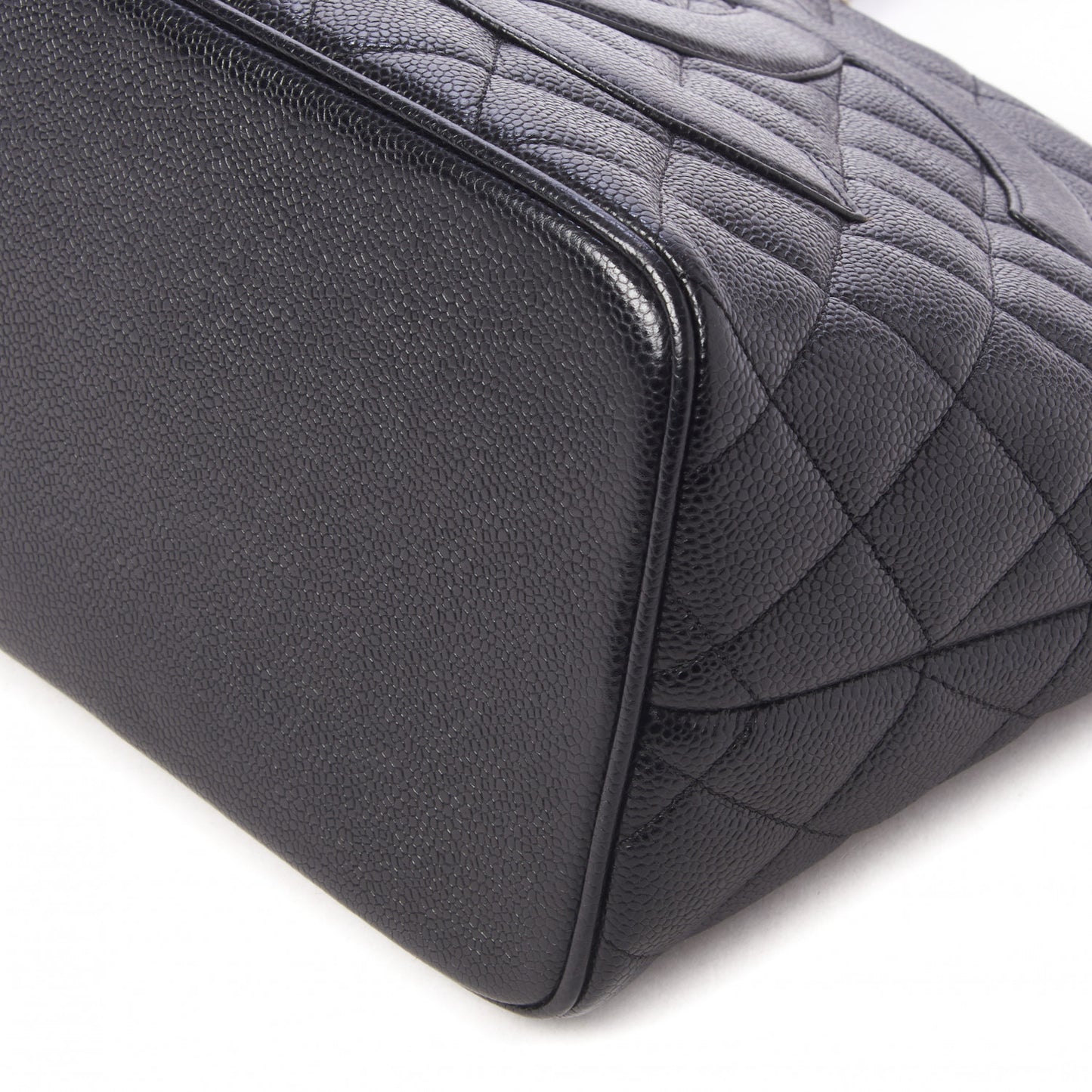 Caviar Quilted Medallion Tote Black