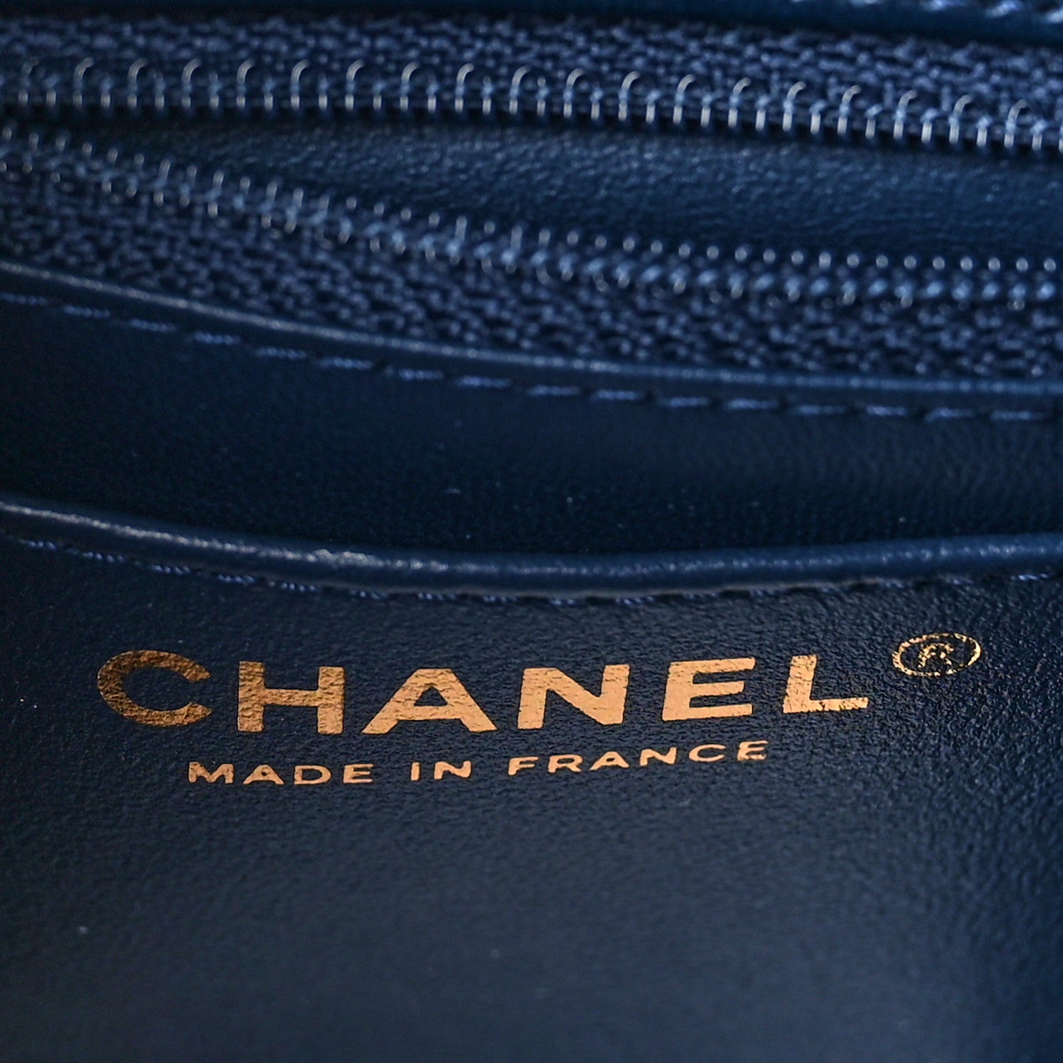 Chanel Printed Denim Quilted Mini Rectangular Flap Dark Blue 6 of 10