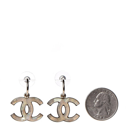 Chanel Pearlized Enamel CC Dangle Earrings Gold 2 of 5