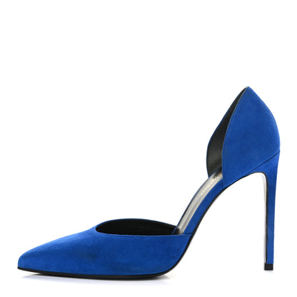Saint Laurent Kid Scamosciato Classic Paris 80 Skinny Pumps 38.5 Blue 1 of 10