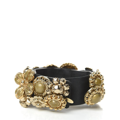 Chanel Gripoix Poured Glass Camellia Bracelet Gold 3 of 4
