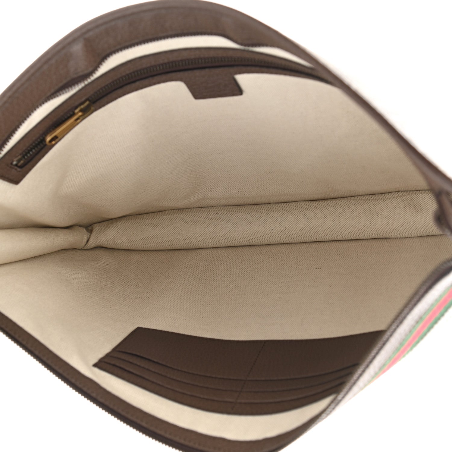 Gucci GG Supreme Monogram Textured Calfskin Web Ophidia Documents Holder Beige Ebony New Acero 5 of 7