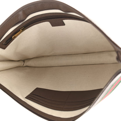Gucci GG Supreme Monogram Textured Calfskin Web Ophidia Documents Holder Beige Ebony New Acero 5 of 7