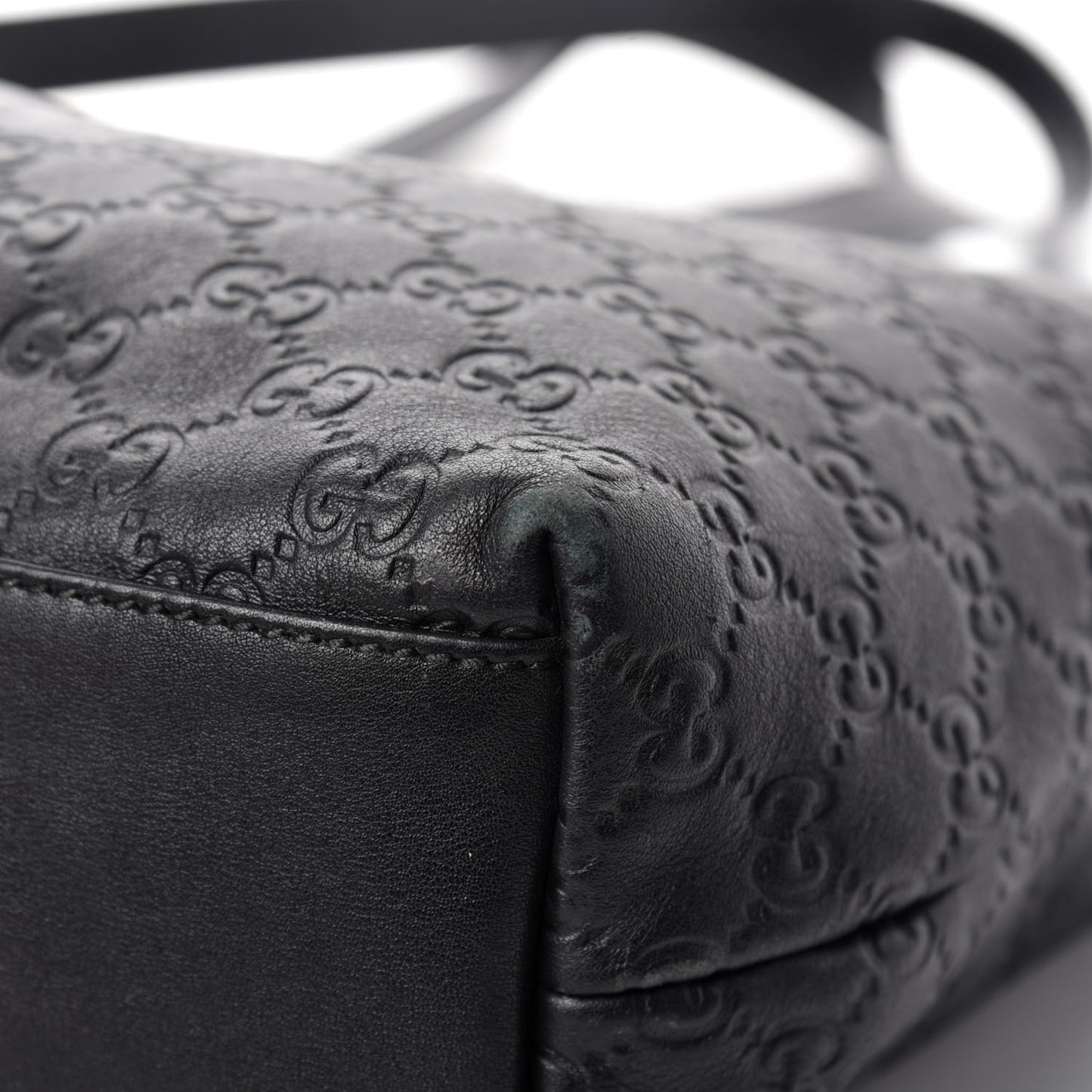 Guccissima Medium Zippered Shopping Tote Black
