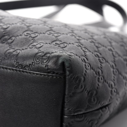 Gucci Guccissima Medium Zippered Shopping Tote Black 9 of 14