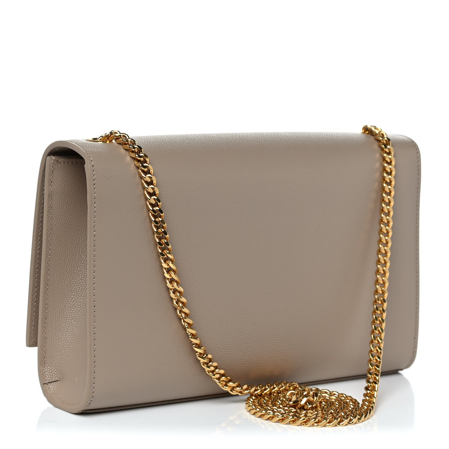 Saint Laurent Grain De Poudre Medium Monogram Kate Satchel Dark Beige 3 of 11