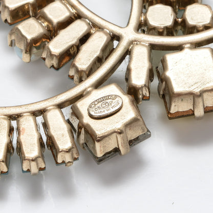 Chanel Baguette Crystal Pearl CC Brooch Blue Gold 4 of 4