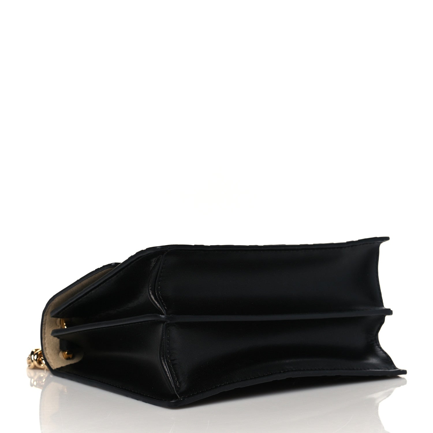 Fendi Vitello Liberty Bi-Color FF 1974 Embossed Small Kan U Shoulder Bag Maya Black 4 of 10