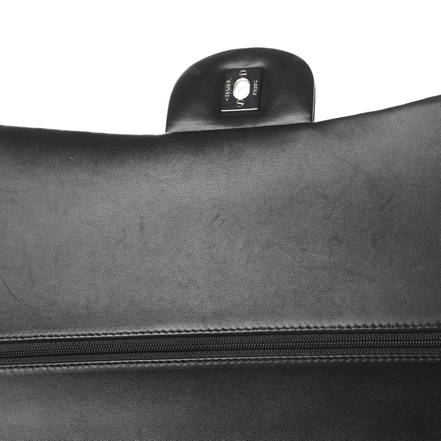 Lambskin Quilted Maxi Double Flap Black